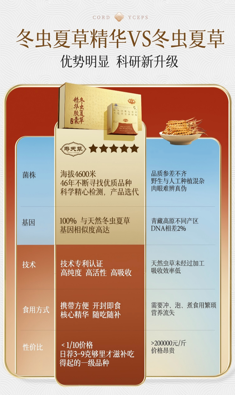 冬虫夏草精华 VS 冬虫夏草